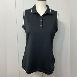 Nike Golf tour performance dri-fit‎ black polo sleeveless size medium reflective